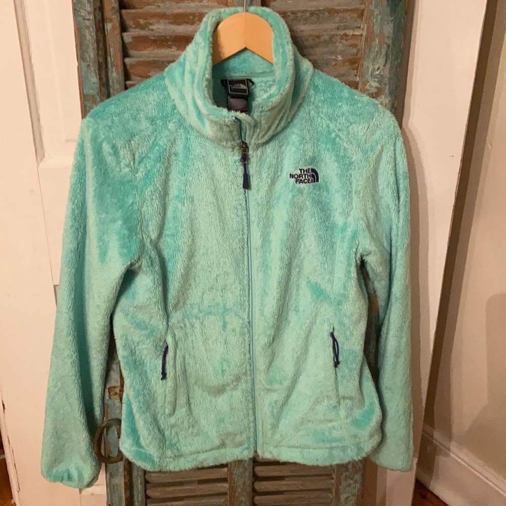 North Face Fuzzy Fleece Mint Green & Navy